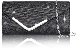 Larcenciel Clutch Purses for Women, Shiny Sequin Envelope Clutch Evening Bag with Chain, Fashion Sparkly Party Prom Purse