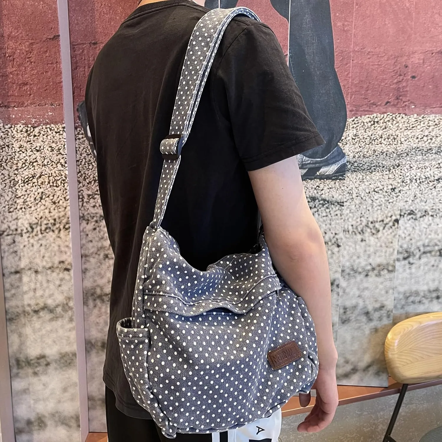 Large Canvas Messenger Bag with Multiple Pockets for Men and Women, Crossbody Shoulder Tote Hobo Laptop Bag