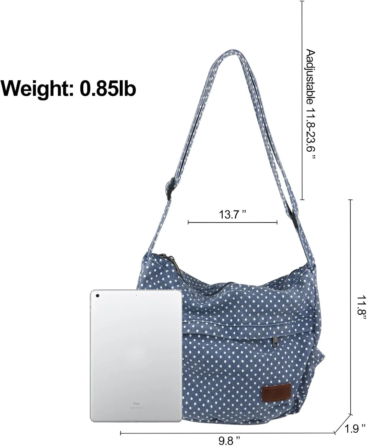 Large Canvas Messenger Bag with Multiple Pockets for Men and Women, Crossbody Shoulder Tote Hobo Laptop Bag