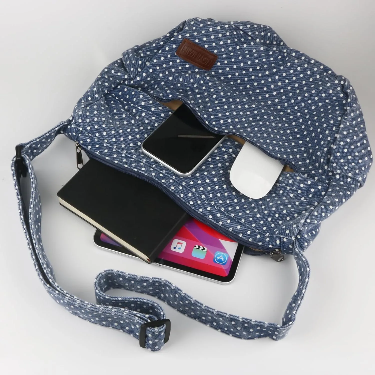 Large Canvas Messenger Bag with Multiple Pockets for Men and Women, Crossbody Shoulder Tote Hobo Laptop Bag