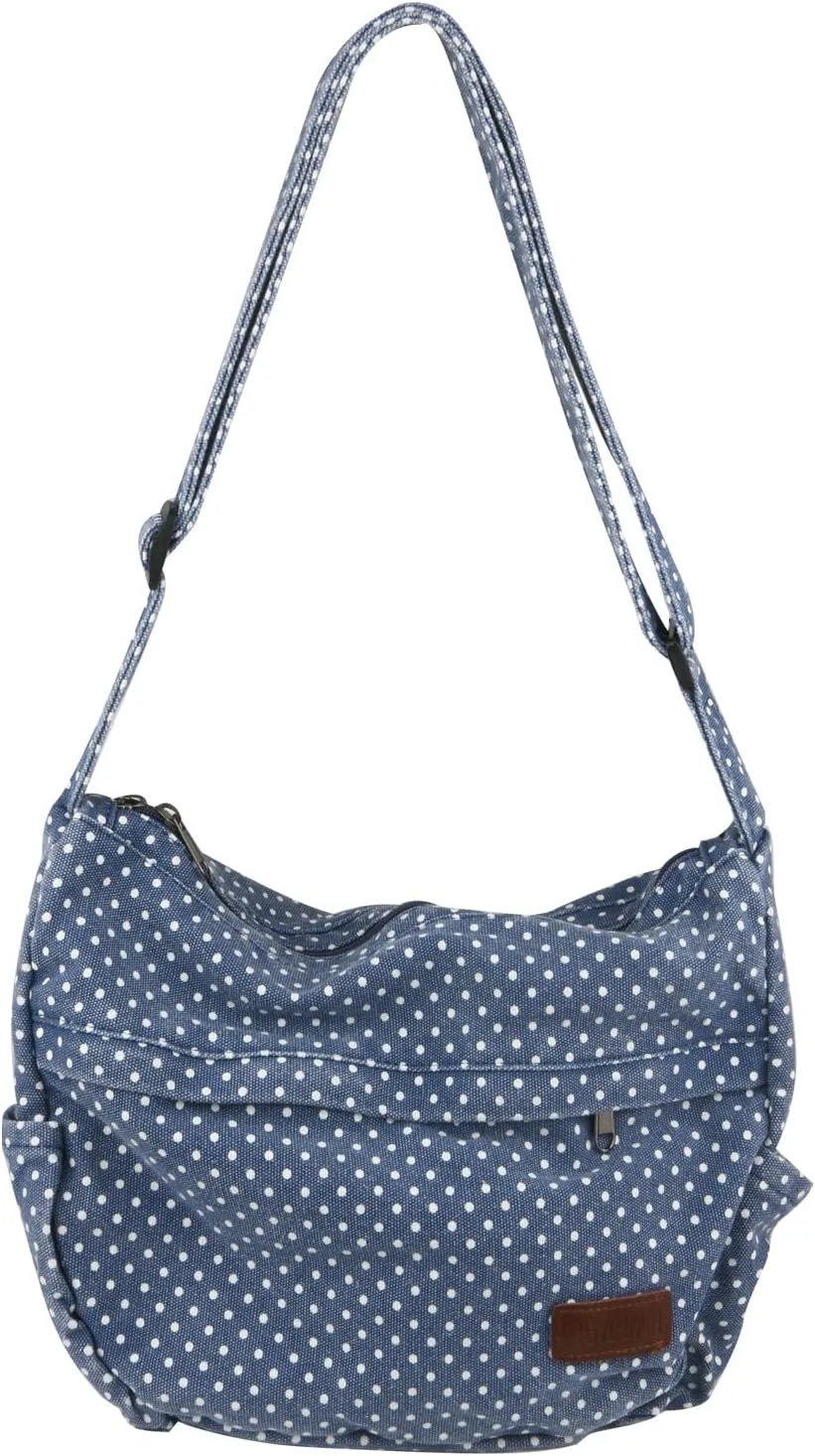 Large Canvas Messenger Bag with Multiple Pockets for Men and Women, Crossbody Shoulder Tote Hobo Laptop Bag