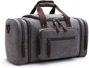 Large-capacity luggage bag fashion leisure travel bag trendy outdoor Messenger portable canvas travel bag(Black)