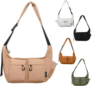 Large Capacity Messenger Canvas Bag, Large Crossbody Bag Shoulder Purse, Multi-Pocket，Vintage Water Resistant Canvas Satchel