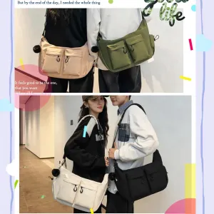 Large Capacity Messenger Canvas Bag- Water-Resistant Canvas Satchel Vintage Unisex Crossbody Purse for Travel & Daily Use