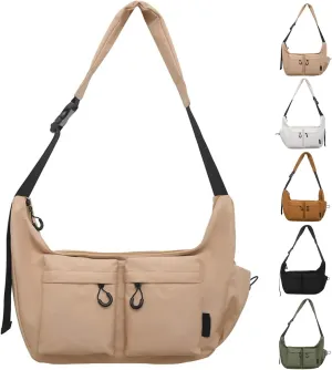 Large Capacity Messenger Canvas Bag - Water Resistant Vintage Unisex Casual Crossbody Bag with Multi Pocket for Daily