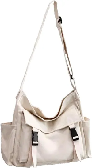 Large Messenger Bag Cute Crossbody Bag Vintage Canvas Shoulder Bag Kawaii Purse with Upgraded Feature Travel Essentials
