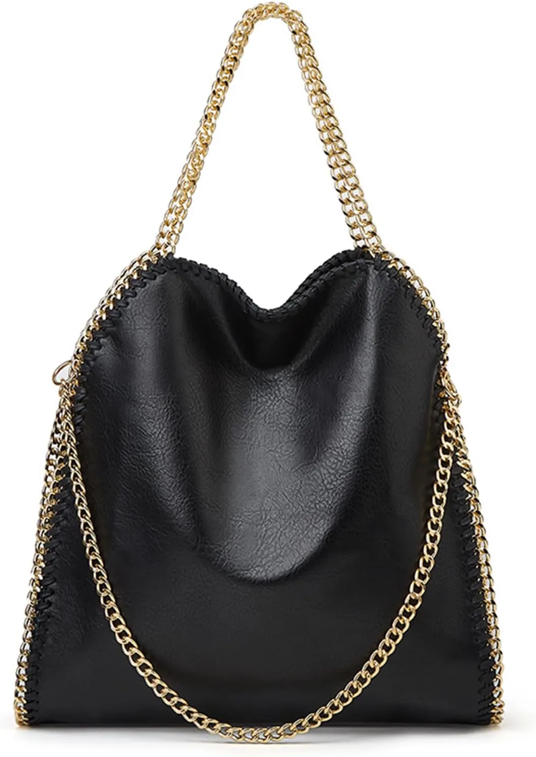 Large Shoulder Bag for Women, Leather Chain Tote Handbag, Designer Hobo Purse, Luxury Crossbody Bag