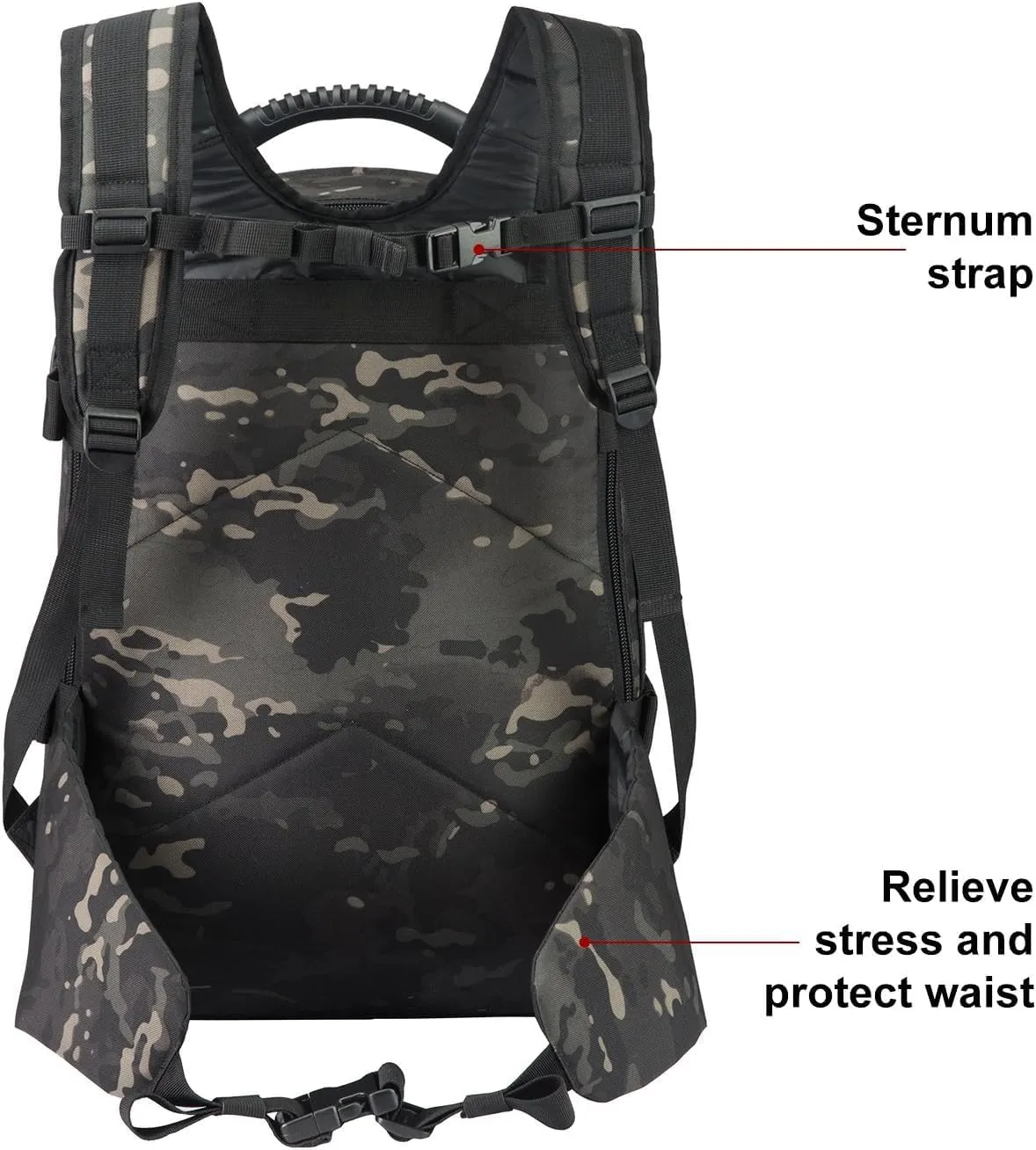 Large Tactical Expandable Backpack 39L-64L Military Bug Out Bag With Waist Strap