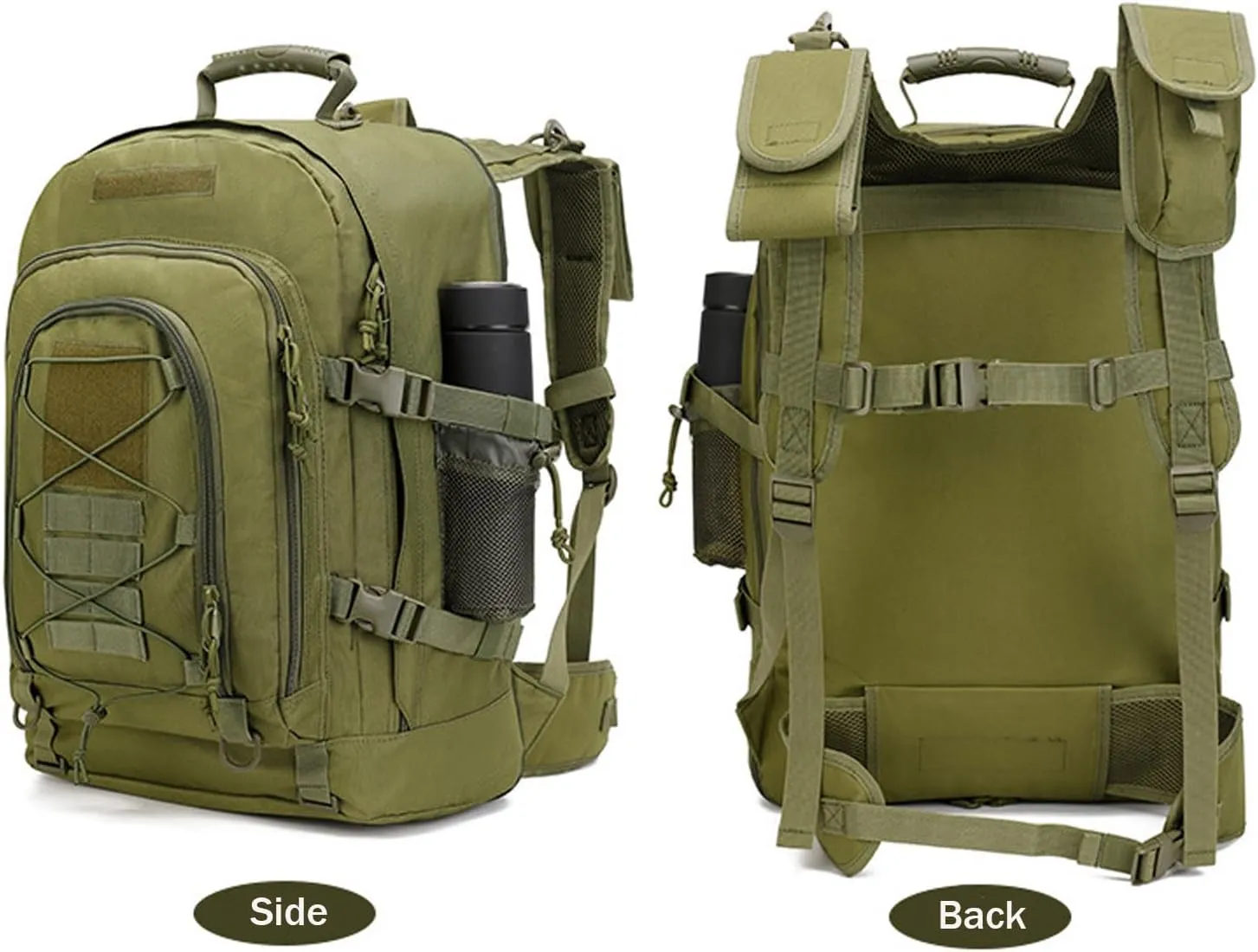 Large tactical military backpack Army Daypack Assault Pack for Men Molle Backpacks Bug Out Bag 3 Day Pack for Hiking Camping Travel Hunting (Army Green)