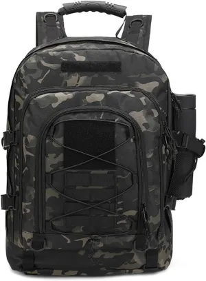 Large tactical military backpack Army Daypack Assault Pack for Men Molle Backpacks Bug Out Bag 3 Day Pack for Hiking Camping Travel Hunting (Black Camo)