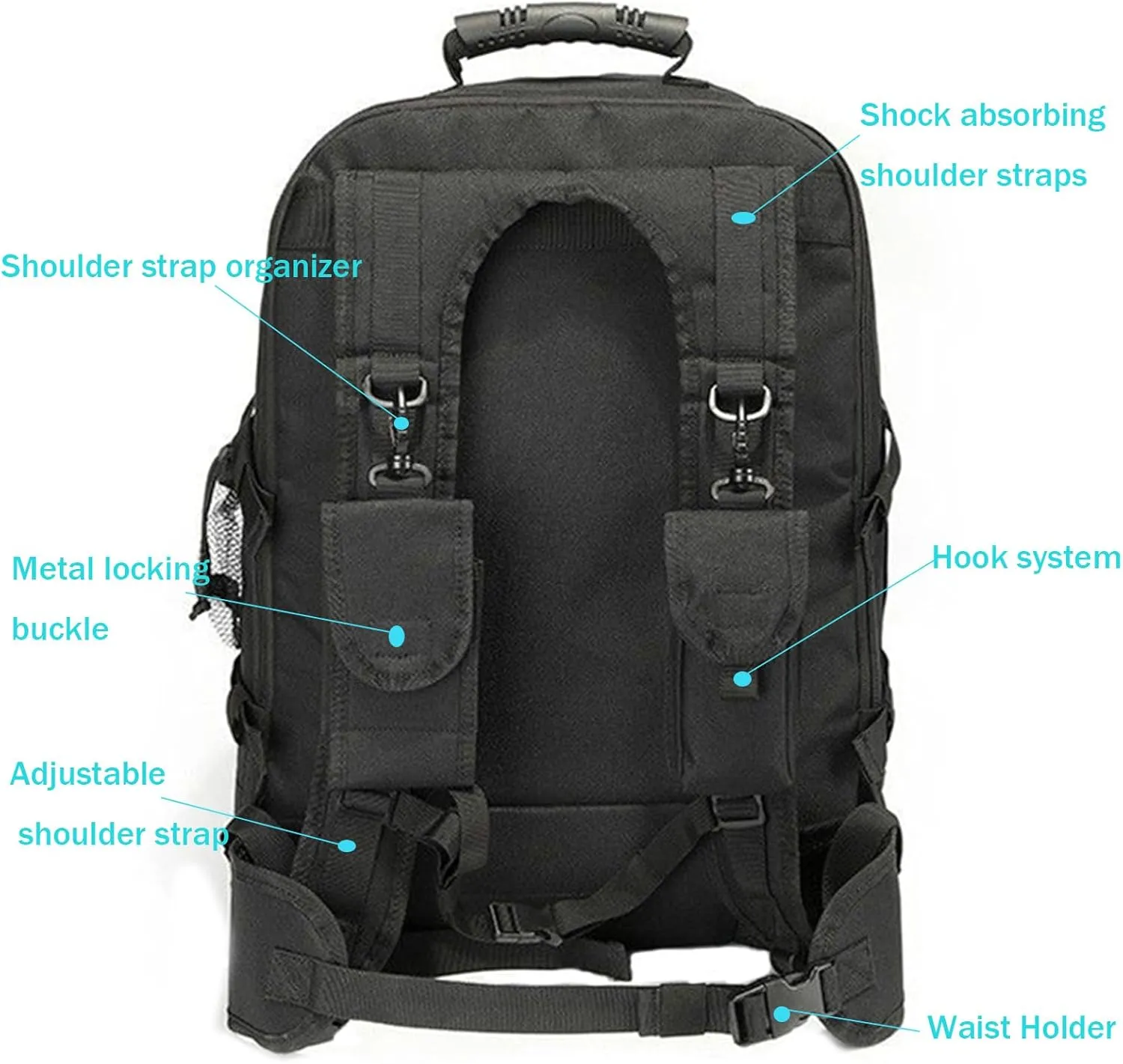 Large tactical military backpack Army Daypack Assault Pack for Men Molle Backpacks Bug Out Bag 3 Day Pack for Hiking Camping Travel Hunting (Black Camo)