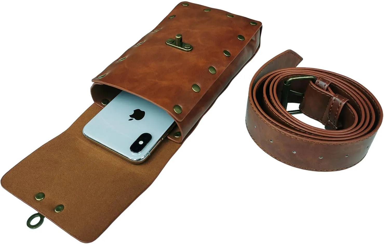 Larswon Renaissance Bag Medieval Belt Pouch Leather Belt Pouch Leg Phone Holder Festival Faire Accessories