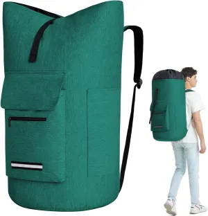 Laundry Backpack with Shoulder Straps，Laundry Bag Extra Large 115L，Laundry Backpack Heavy Duty with 4 Pockets, College Laundry Bags for Dorm Room， Sturdy Travel Laundry Bags，Laundry Hamper Bag XXL