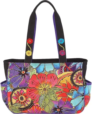 Laurel Burch Floral Totes, 17in x 4in x 10in