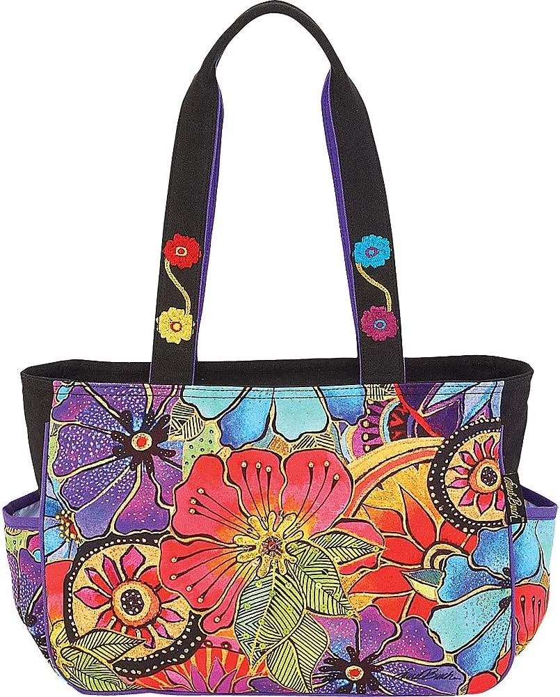 Laurel Burch Floral Totes, 17in x 4in x 10in