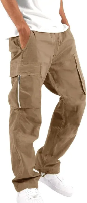 LCMTWX Cargo Pants for Men Casual Jogging Sports Elastic with Pockets Men's Men's Pants Straight Leg Joggers