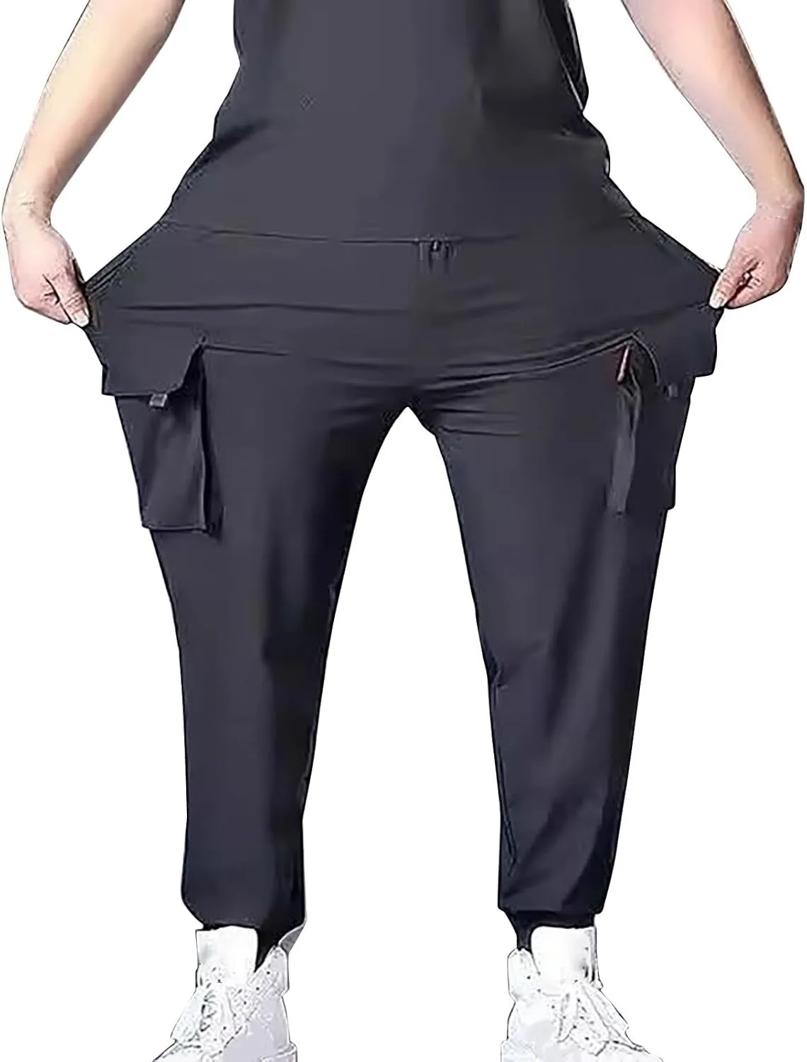 LCMTWX Mens Joggers Summer Cool Thin Loose Cool Jogging Pants with Water Absorption Quick Drying Straight Leg Joggers