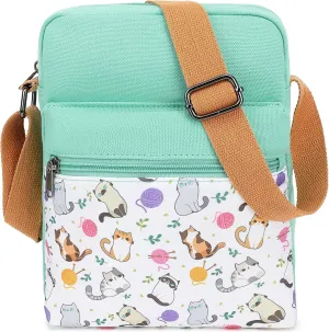 Leaper Girls Crossbody Purses for Kids 2 PCS Cross Body Bag Women Messenger Bag Girls Canvas Bag Cross Body Purse Set