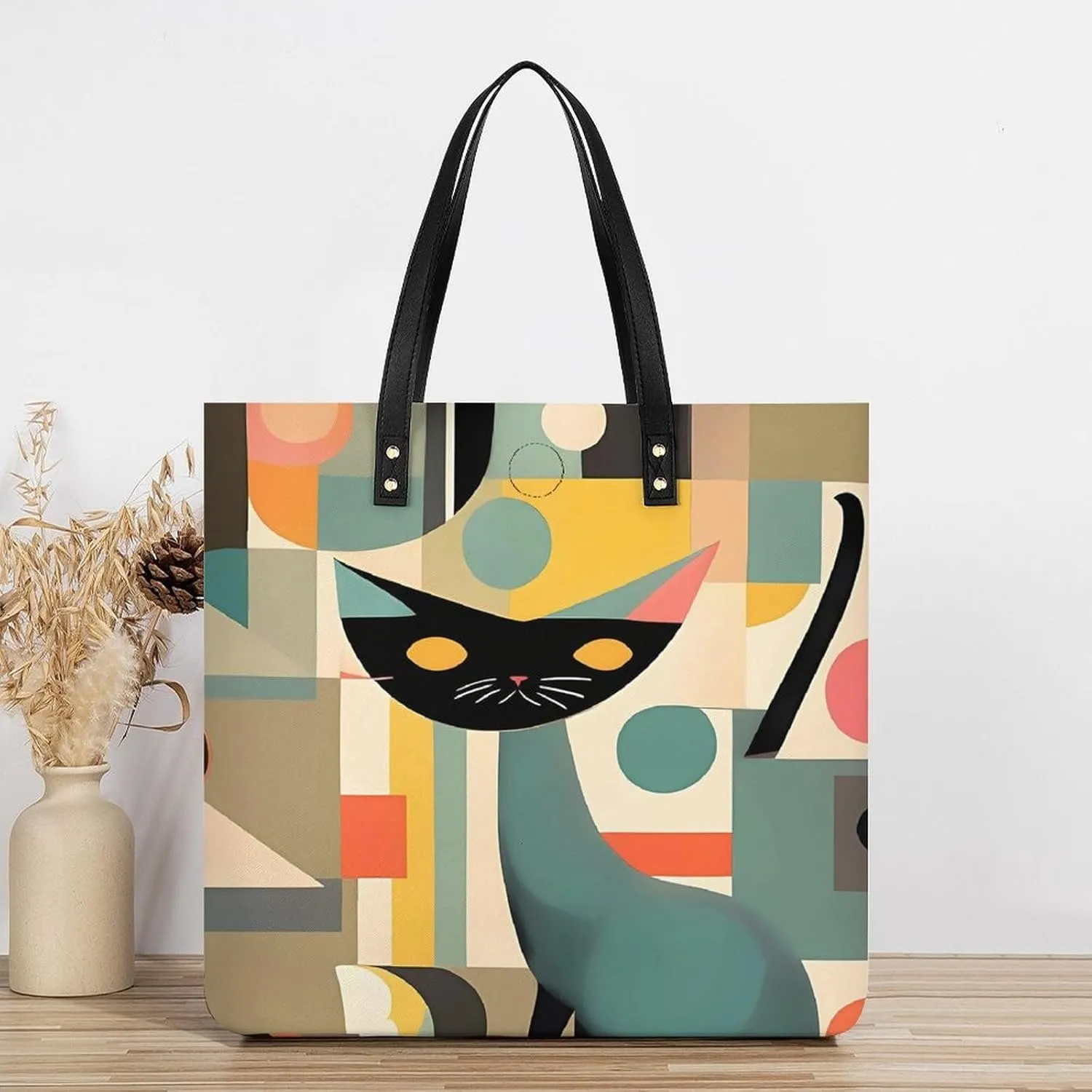 Leather Handbag for Women Tote Bag with Magnetic Buckle Japanese Spring Plum Floral Crossbody Bag Shoulder Bags