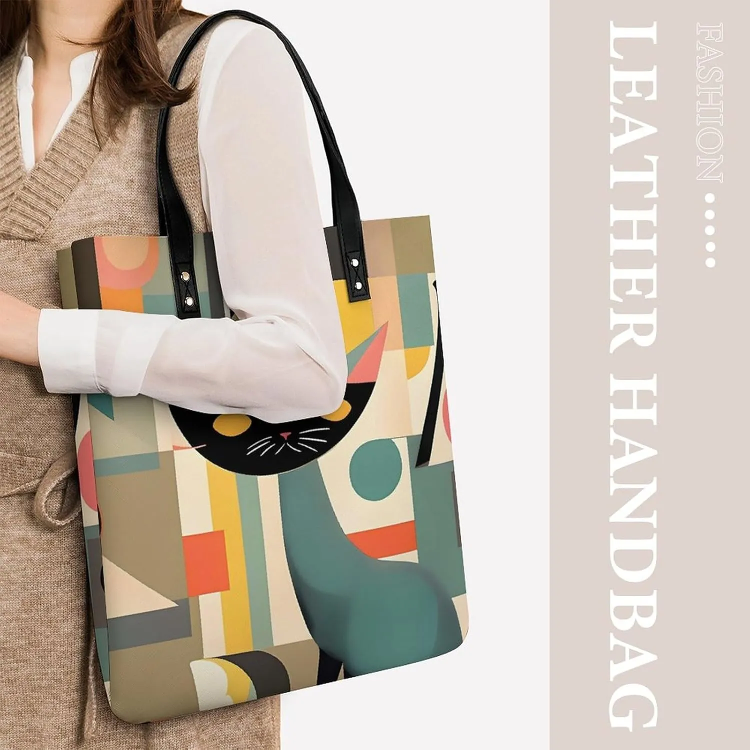 Leather Handbag for Women Tote Bag with Magnetic Buckle Japanese Spring Plum Floral Crossbody Bag Shoulder Bags