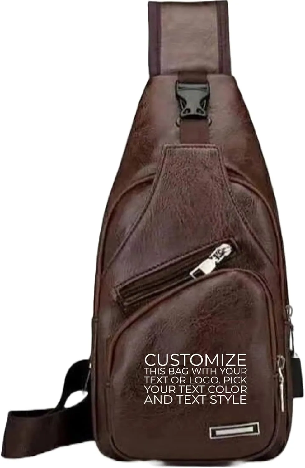 Leather sling bag for men, small crossbody cycling bag, waterproof travel chest bag, sling bag Party favor