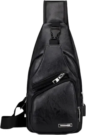 Leather sling bag for men, small crossbody cycling bag, waterproof travel chest bag, sling bag Party favor