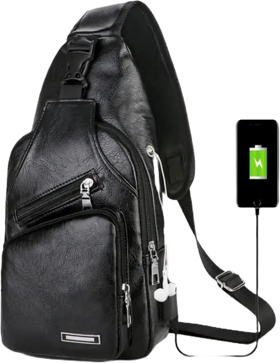 Leather sling bag for men, small crossbody cycling bag, waterproof travel chest bag, sling bag Party favor