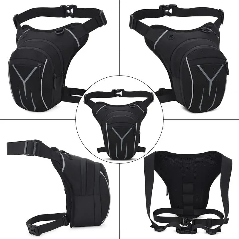 Leg Bag for Men Fanny Packs Women Men’s Outdoor Thigh Bags Motorcycle Ride Crossbody Backpack Shoulder Sling Pack Camping Hiking Cycling Riding, Blue