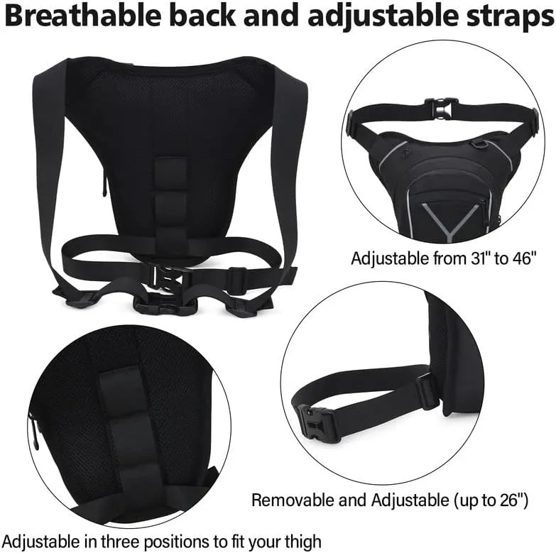 Leg Bag for Men Fanny Packs Women Men’s Outdoor Thigh Bags Motorcycle Ride Crossbody Backpack Shoulder Sling Pack Camping Hiking Cycling Riding, Blue