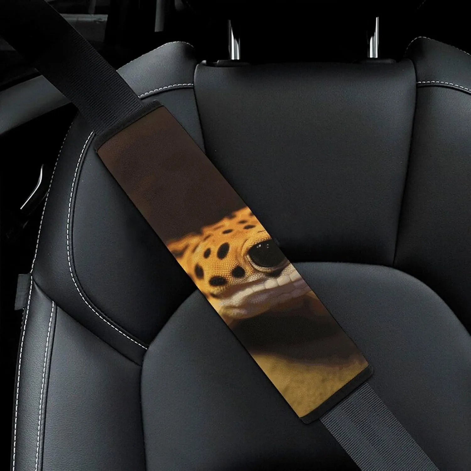 Leopard Little Gecko Auto Seat Belt Cover 2PCS Universal Car Seat Belt Shoulder Protector Pad, Protect Your Shoulders and Neck for Car Seat Belt, Shoulder Bag, Backpack