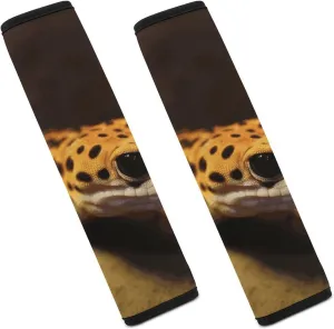 Leopard Little Gecko Auto Seat Belt Cover 2PCS Universal Car Seat Belt Shoulder Protector Pad, Protect Your Shoulders and Neck for Car Seat Belt, Shoulder Bag, Backpack