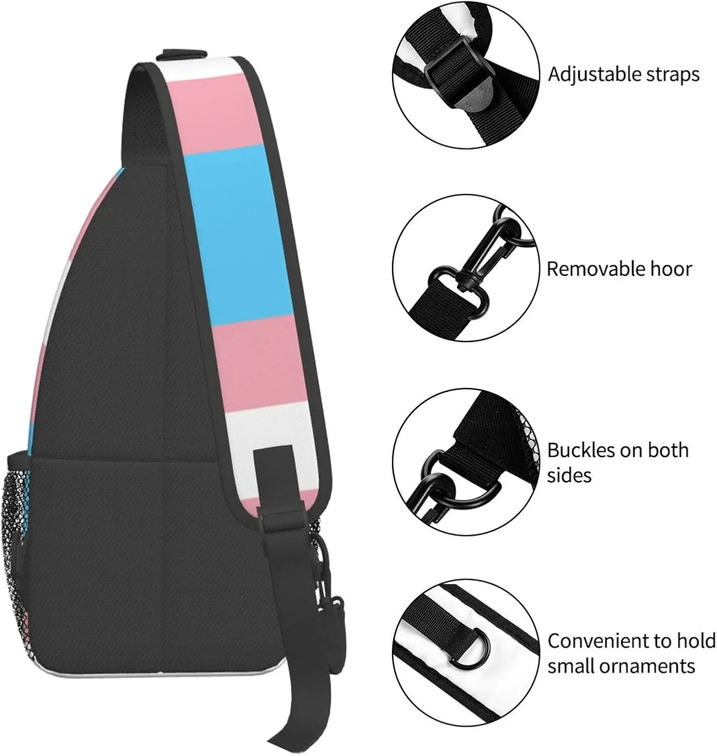LGBT Rainbow Sling Bag Casual Chest Bags Adjustable Crossbody Bag Shoulder Backpack For Travel Hiking