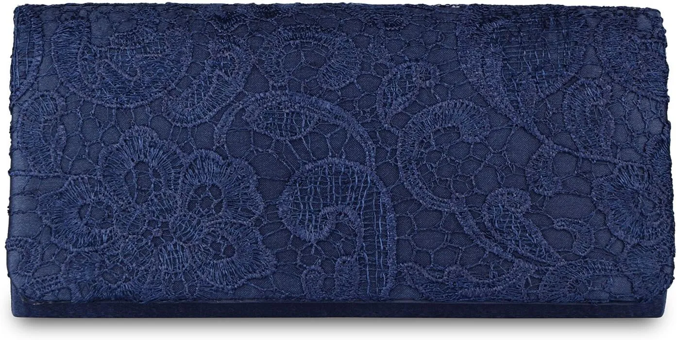 LIFEWISH Women's Floral Lace Evening Purse Party Clutch Bags Bridal Wedding Purse Handbag