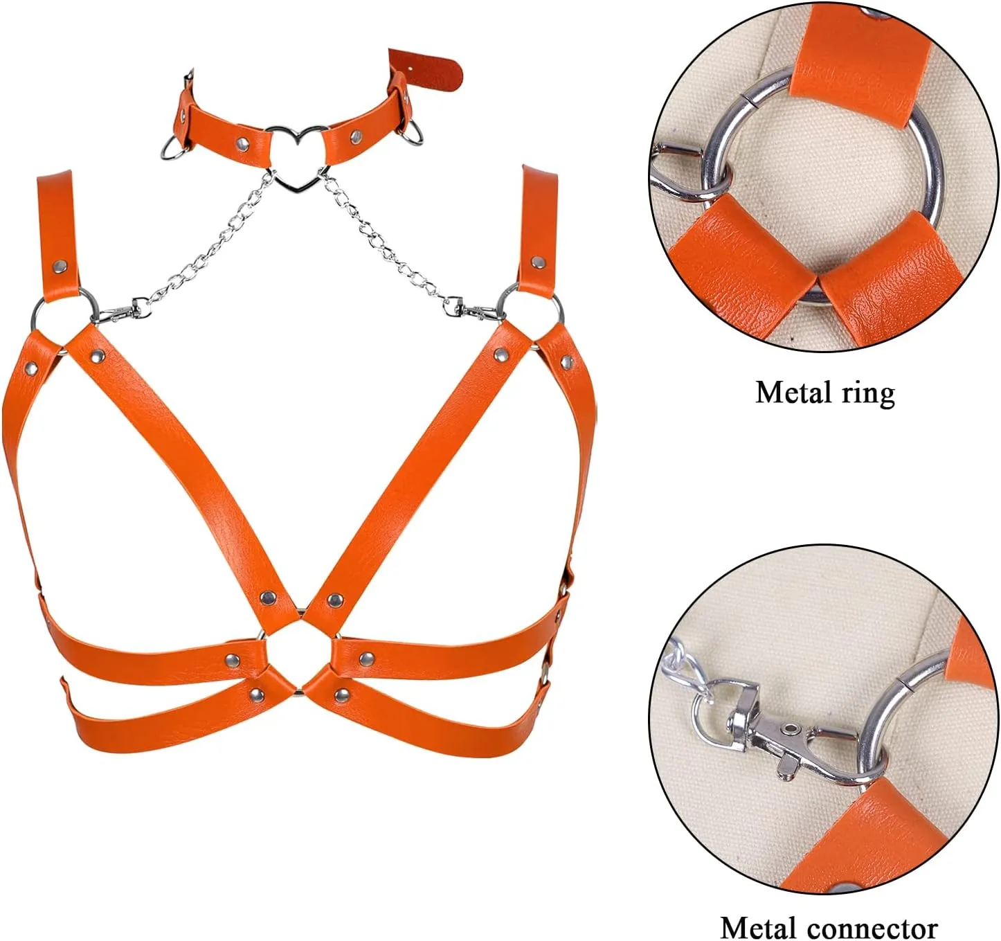Lingerie cage Chest strap Leather Bra Body chain harness for women Punk Festival rave Dance Rock Photography Waist belt
