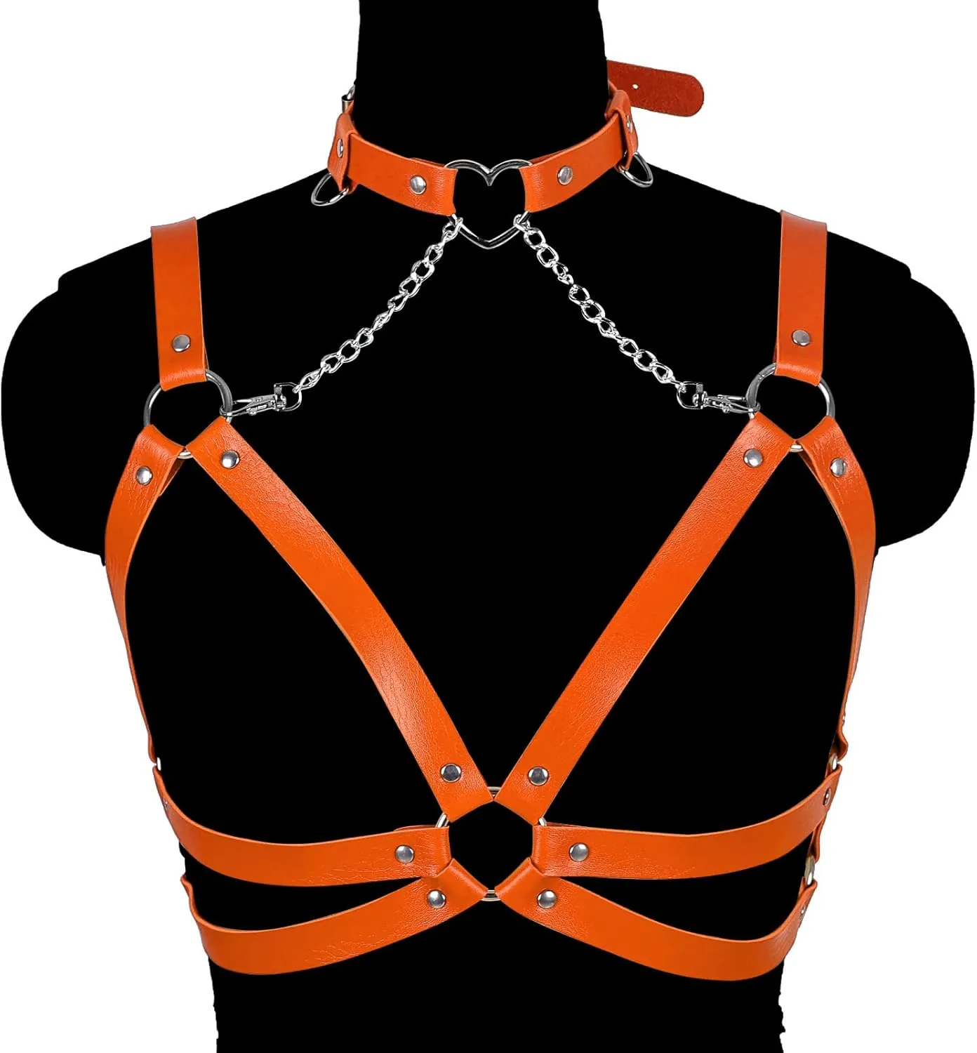 Lingerie cage Chest strap Leather Bra Body chain harness for women Punk Festival rave Dance Rock Photography Waist belt