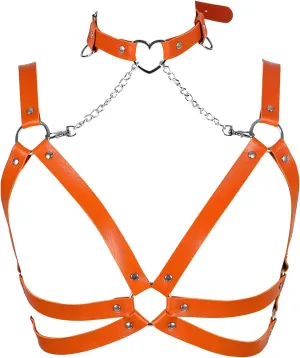 Lingerie cage Chest strap Leather Bra Body chain harness for women Punk Festival rave Dance Rock Photography Waist belt