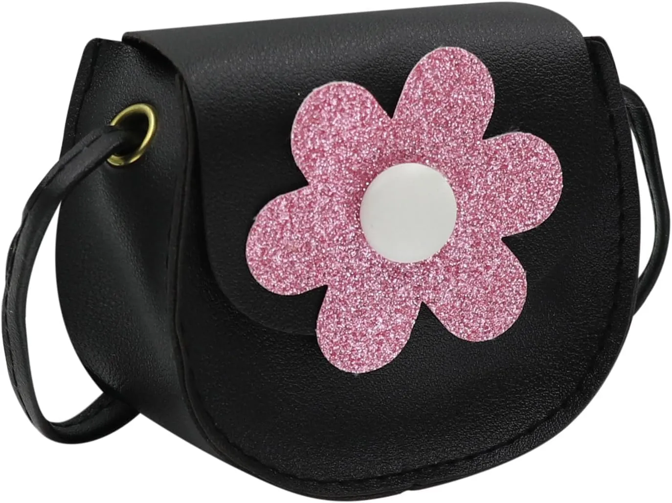 Little Crossbody Bag Purse Mini Single-Shoulder Bag Handbag Pouch Coin Purse for Women Girls Toddler,Black Flower Purse