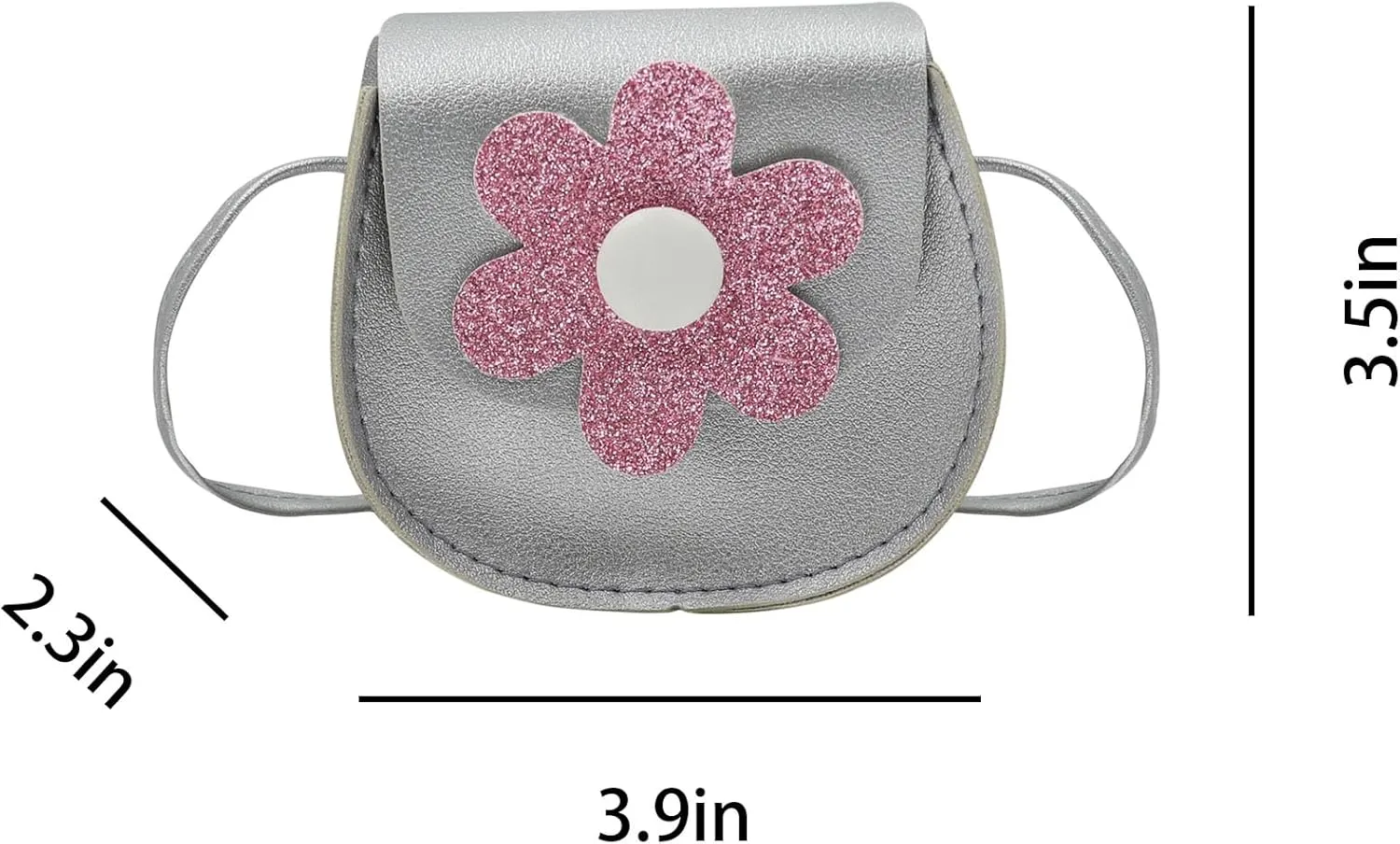Little Crossbody Bag Purse Mini Single-Shoulder Bag Handbag Pouch Coin Purse for Women Girls Toddler,Silver Flower Purse