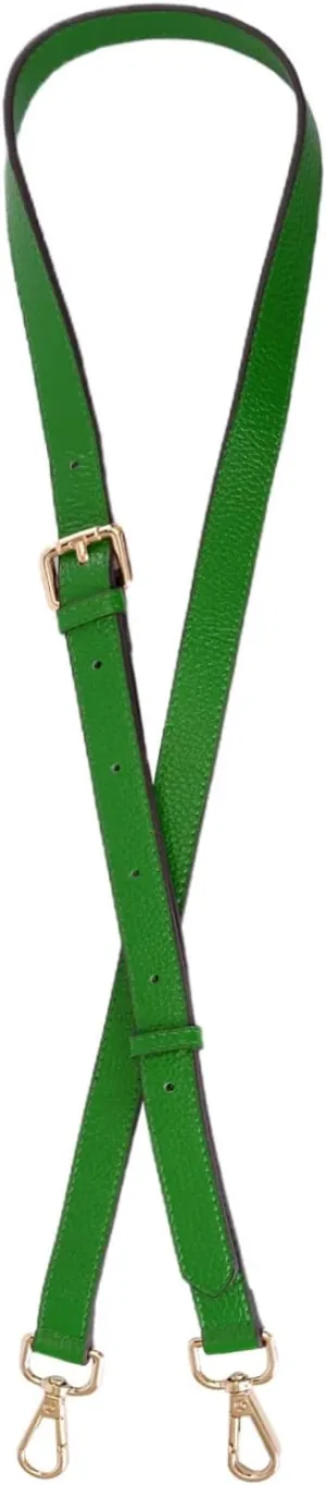Live Up Full Grain Leather Adjustable Replacement Cross Body Purse Shoulder Strap Handbag Bag Wallet, 2/3" Wide (Green)