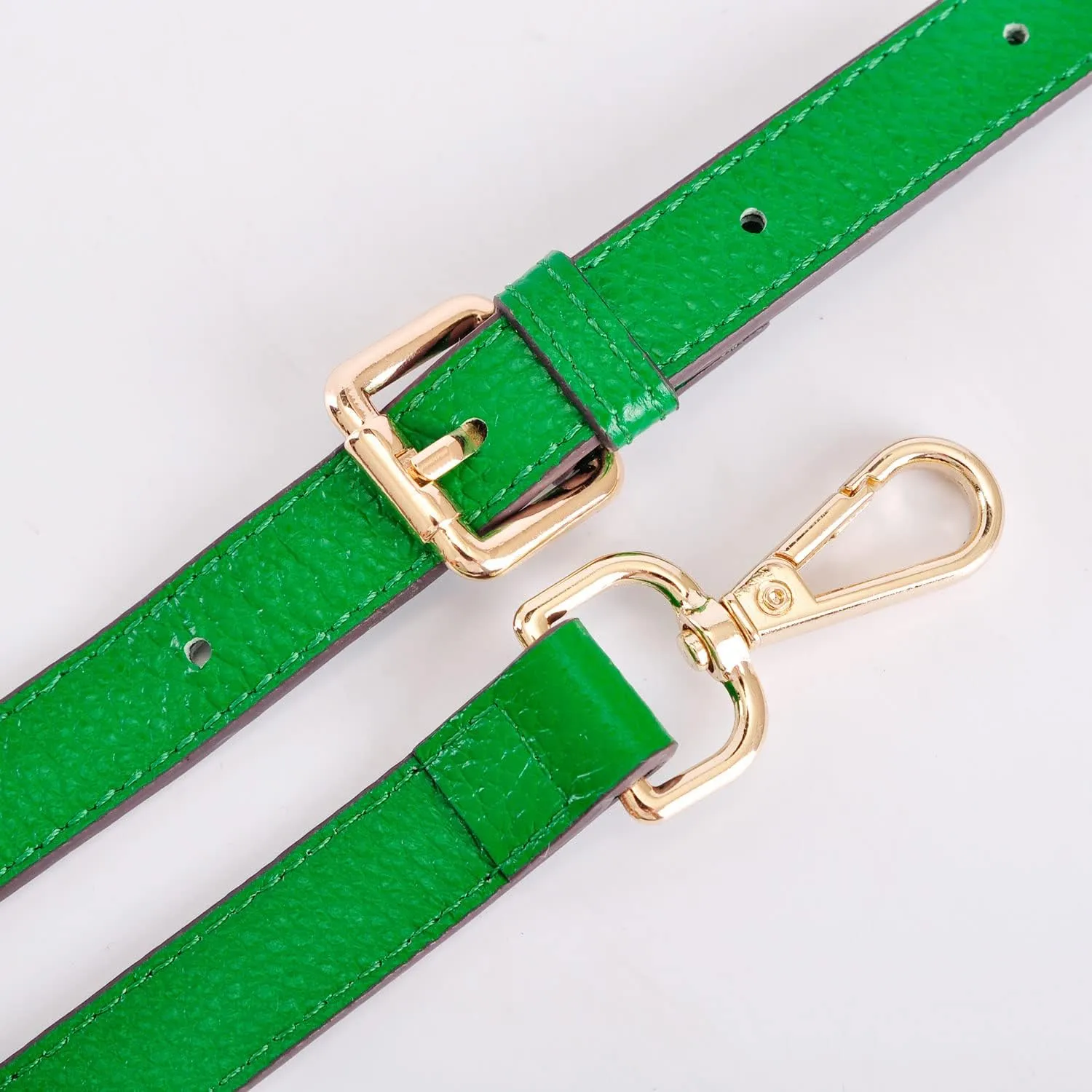 Live Up Full Grain Leather Adjustable Replacement Cross Body Purse Shoulder Strap Handbag Bag Wallet, 2/3" Wide (Green)