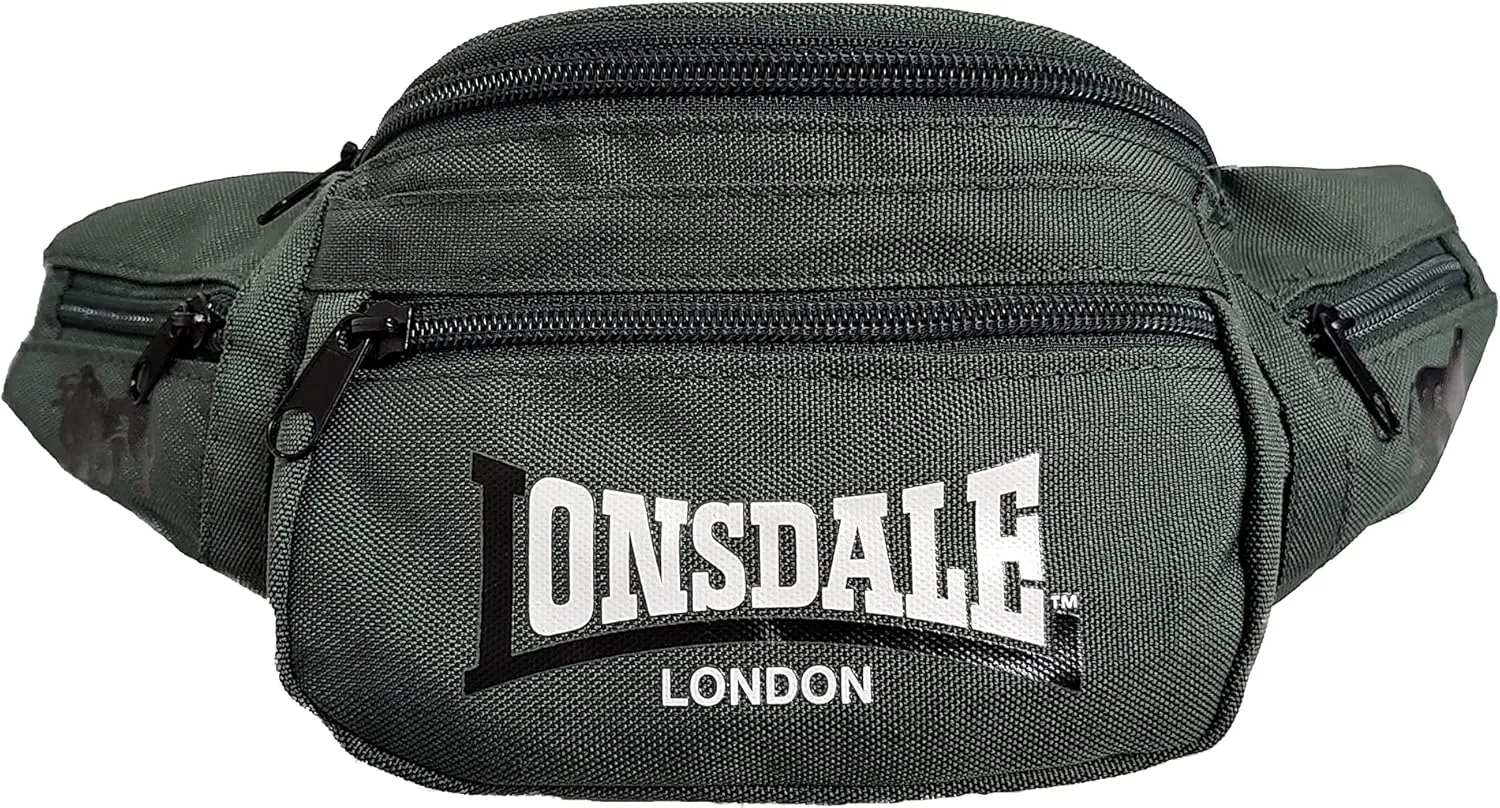 Lonsdale Belt Hip Bag Olive Green Waist Pack Bumbag with Side Pockets