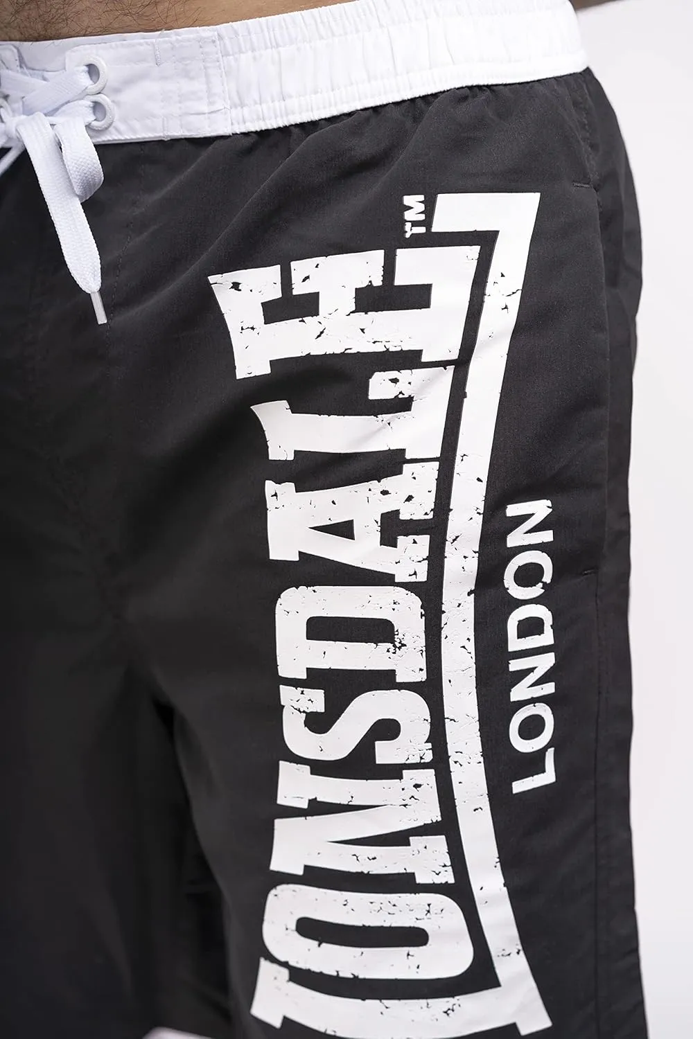 Lonsdale Men´s Black Logo Beach Shorts Surfing Board Swimming Pants Trunks
