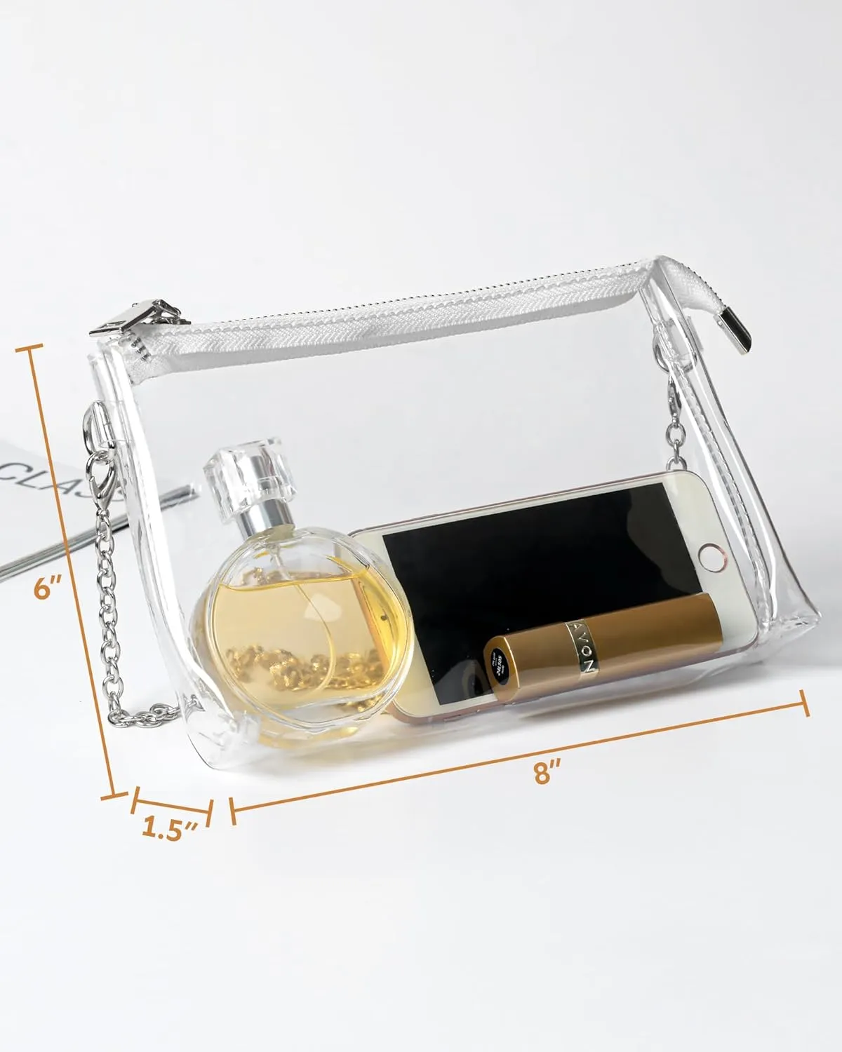 Lorbro Clear Purse for Women Stadium Approved, Clear Crossbody Bag with Zipper Closure, Transparent Purse for Concert Sports