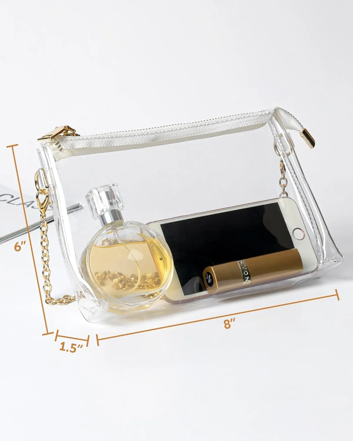 Lorbro Clear Purse for Women Stadium Approved, Clear Crossbody Bag with Zipper Closure, Transparent Purse for Concert Sports