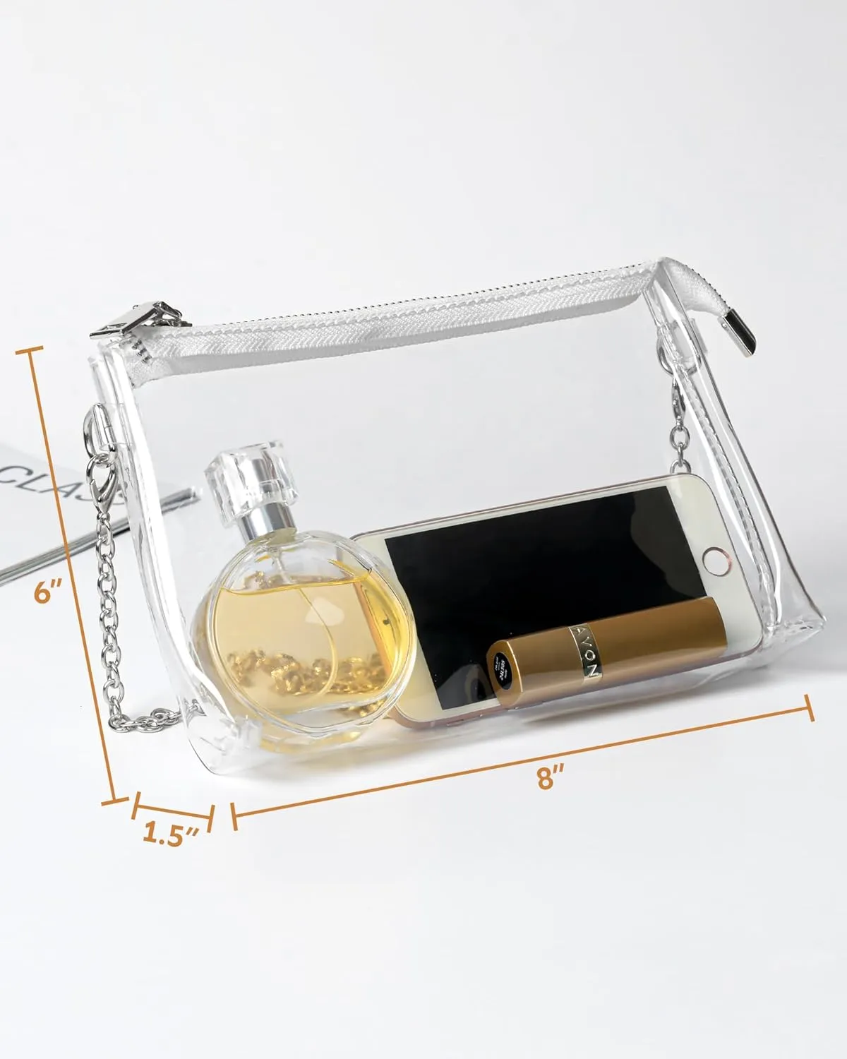 Lorbro Clear Purse for Women Stadium Approved, Clear Crossbody Bag with Zipper Closure, Transparent Purse for Concert Sports
