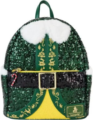 Loungefly Warner Brothers Elf Buddy Sequin Cosplay Mini Backpack
