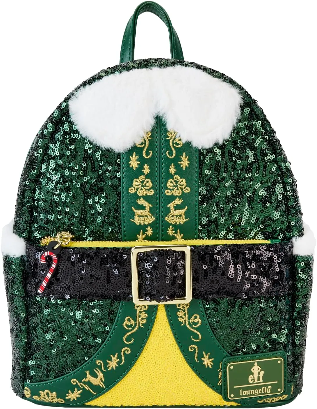 Loungefly Warner Brothers Elf Buddy Sequin Cosplay Mini Backpack