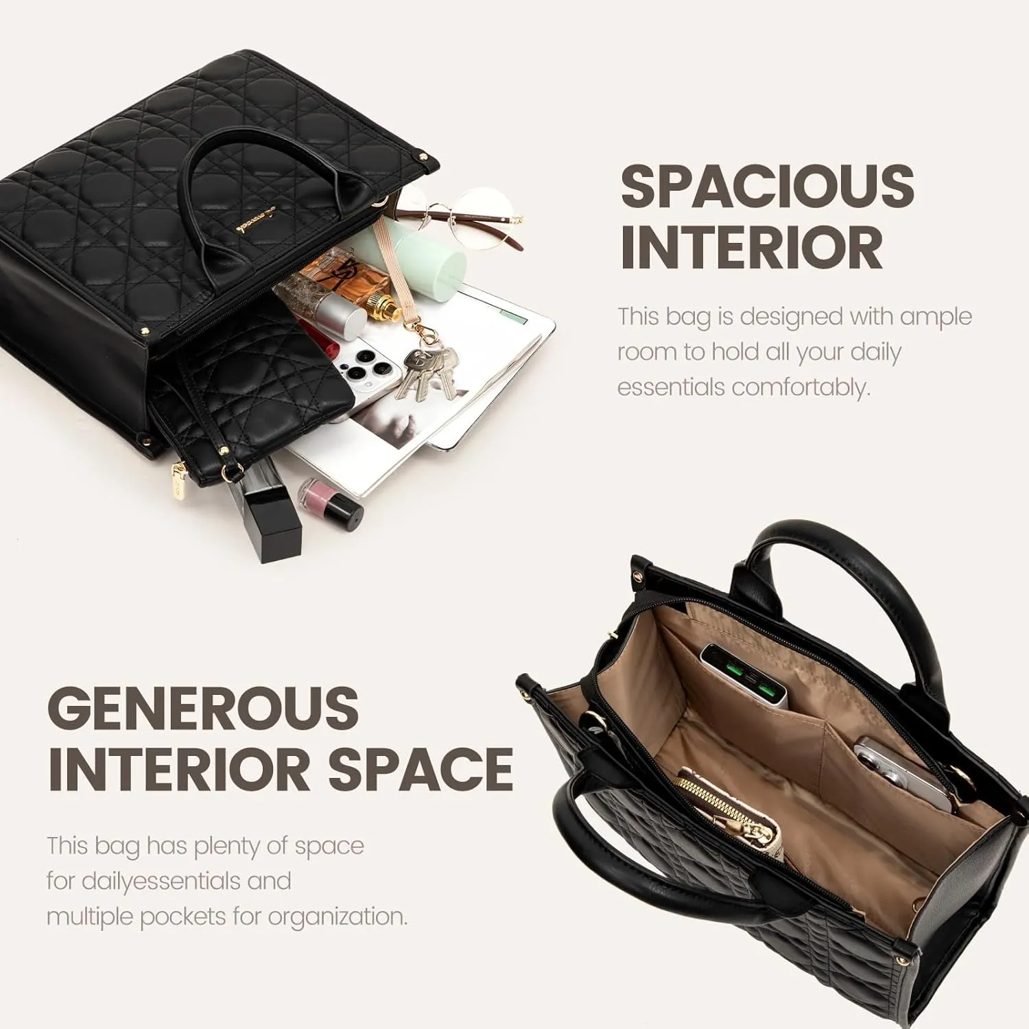 LOVEVOOK Purses and Handbags for Women, Handbags Shoulder Bags Black Purses and PU Leather Top Handles for Lady