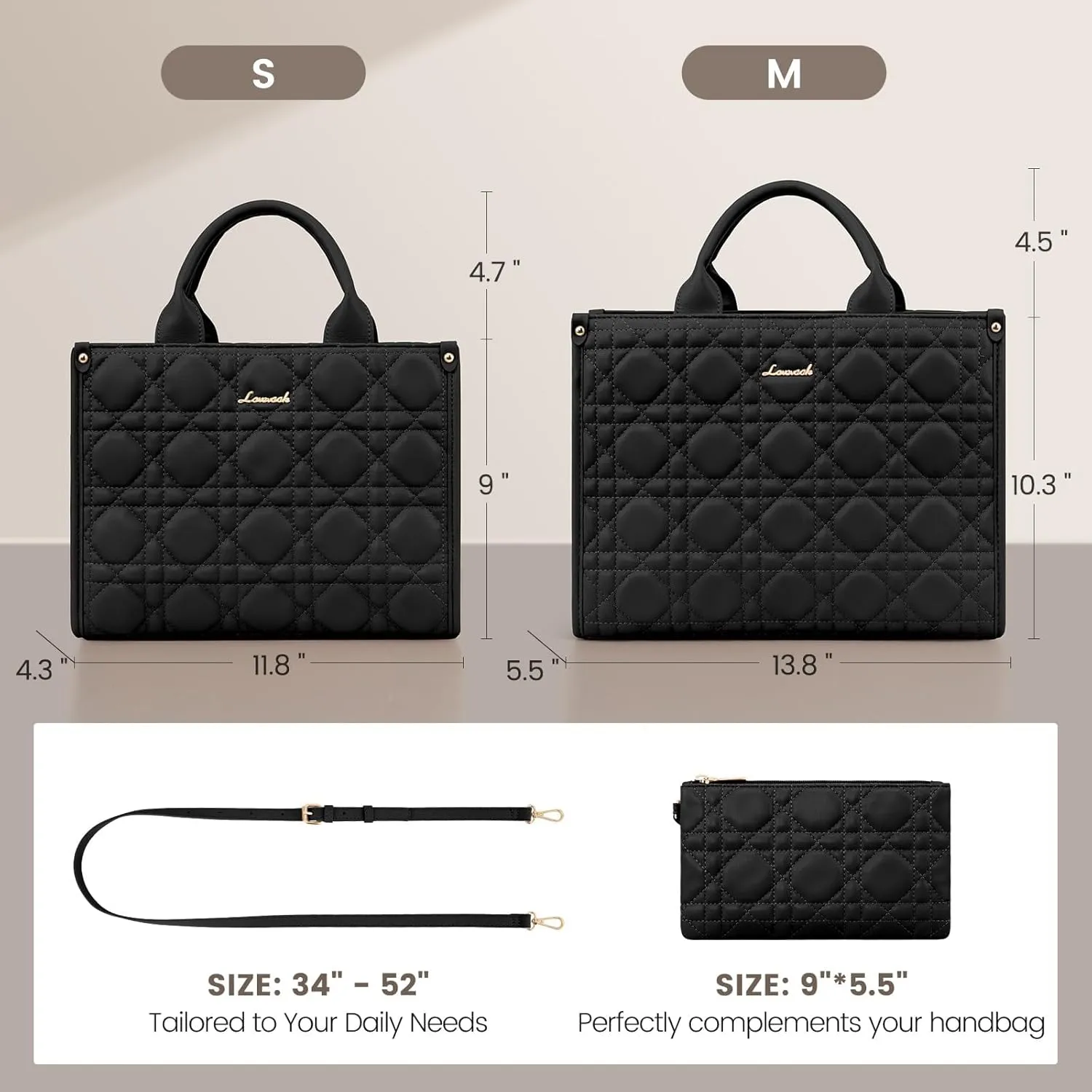 LOVEVOOK Purses and Handbags for Women, Handbags Shoulder Bags Black Purses and PU Leather Top Handles for Lady