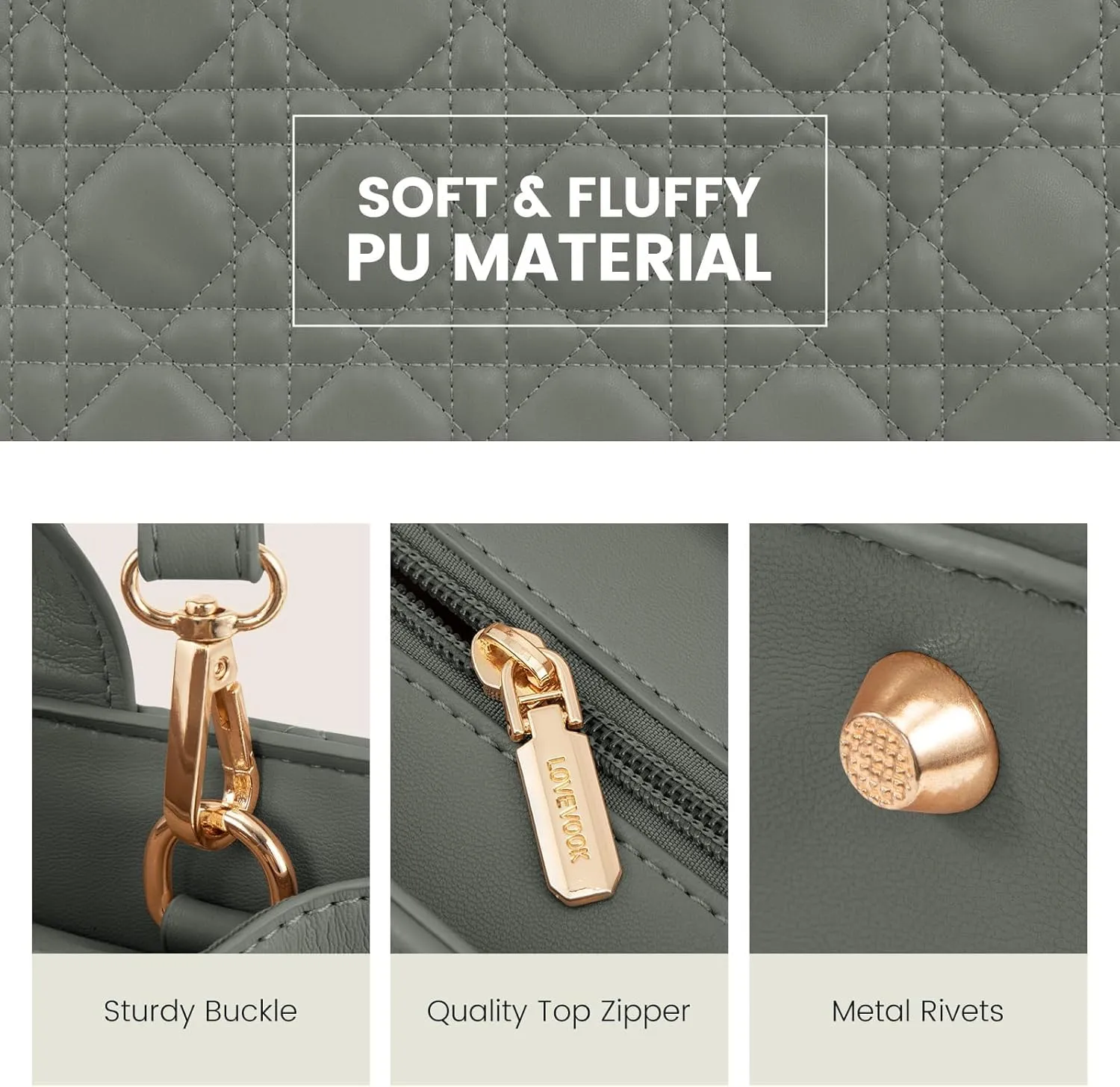 LOVEVOOK Purses and Handbags for Women, Handbags Shoulder Bags Black Purses and PU Leather Top Handles for Lady